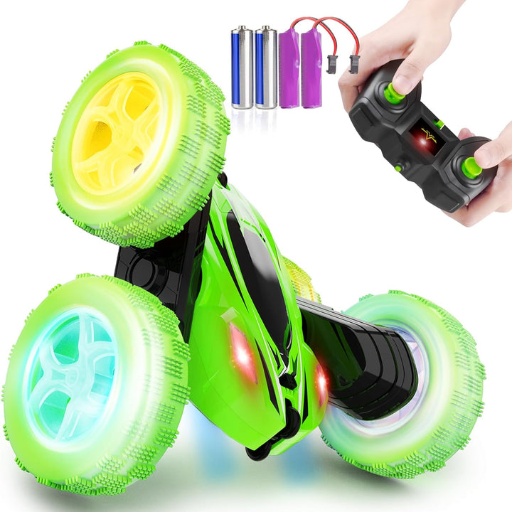 Remote Control Car, RC Cars Toys for Ages 5-7, 2.4Ghz 4WD Fast RC Car Kids Toys for Ages 8-13, Double Sided 360° Rotating Monster Truck Toys for Girls RC Truck Toy Cars for Boys