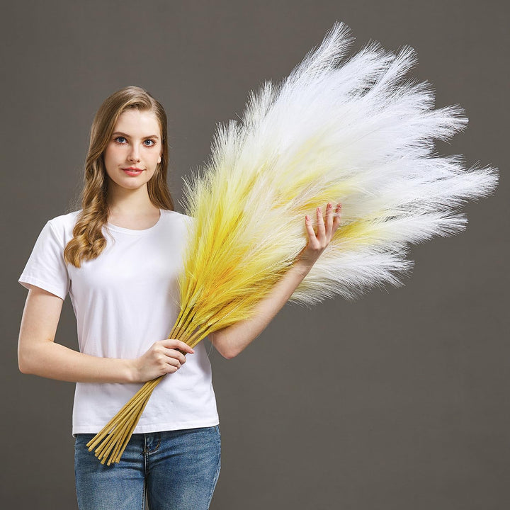 Blue Faux Pampas Grass 7PCS - 3.75Ft Decor