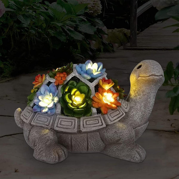 Solar Turtle Statue with LED Lights