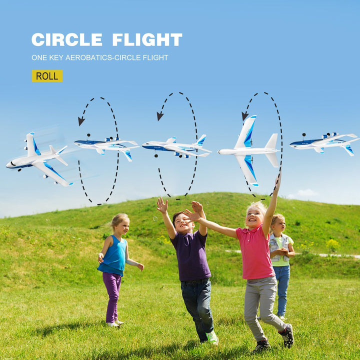 Remote Control Airplane for Kids Boys , G2 Remote Control Plane Jet for Beginners Adult, Ready to Fly Airplane with One Key Aerobatic LED Light, RC Plane for Kids, 2 Battery