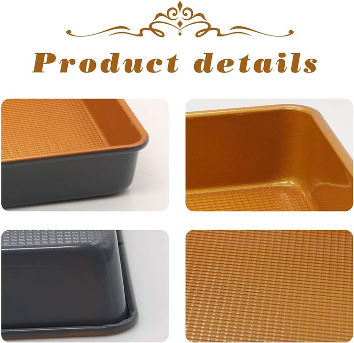 2-Pack Nonstick Copper Cake Pans 15"x11