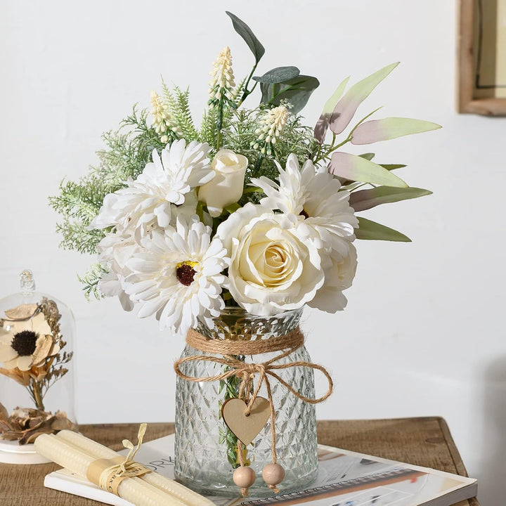 Blue Silk Flowers in Vase – Decor Piece