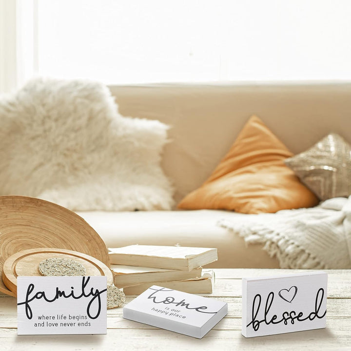Blessed Rustic Wood Sign - 3 Pcs Set