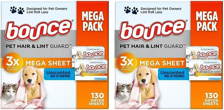 Pet Hair & Lint Guard Dryer Sheets, 130ct