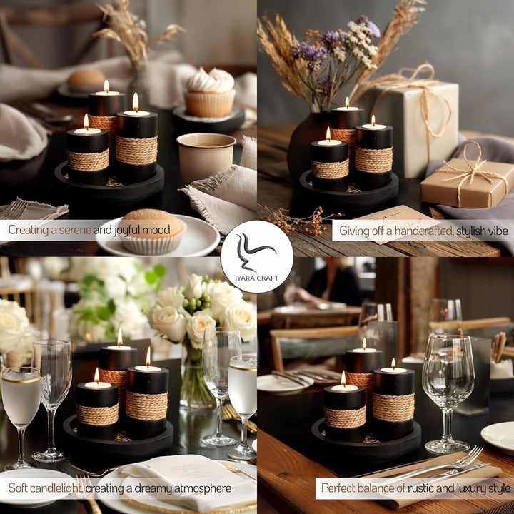 Tealight Candle Holders Set with Tray