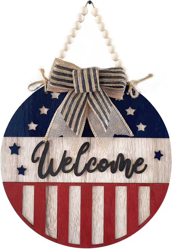 3D Welcome Sign with Leaves & Beads