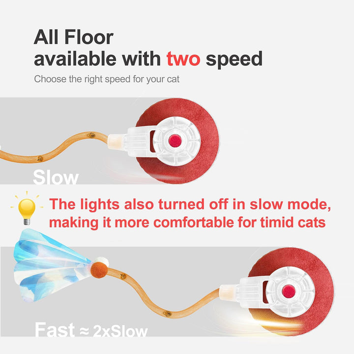 Interactive Cat Toys for Indoor Cats,The 3Rd Generation Agile Moving Cat Ball with Elastic Mesh Tail,Automatic Kitten Toys for Bored Indoor Adult Cats,Motion Activated