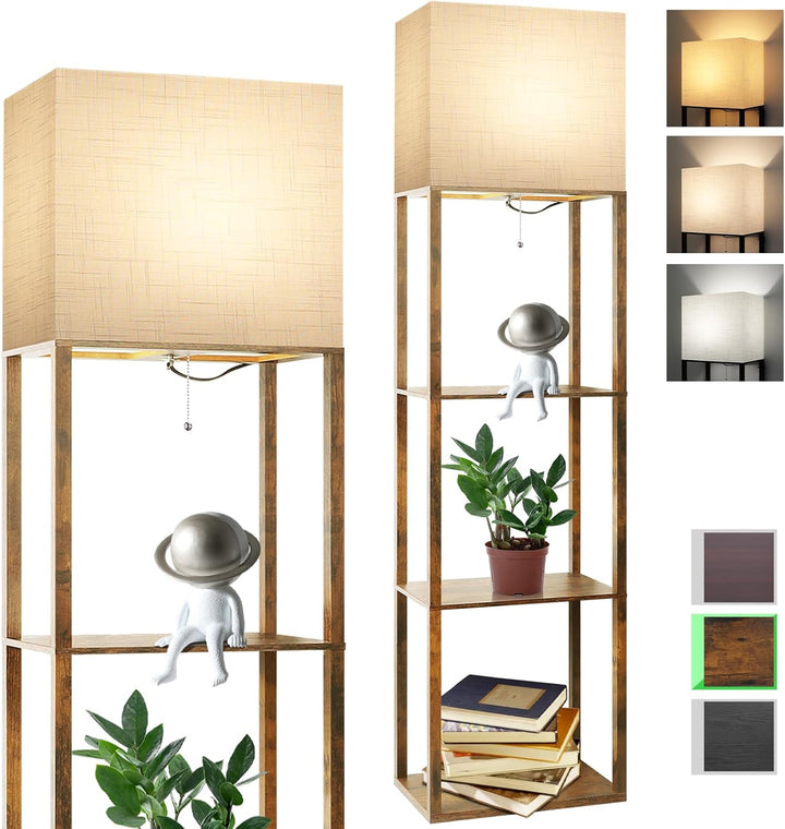 Modern Shelf Floor Lamp with Storage