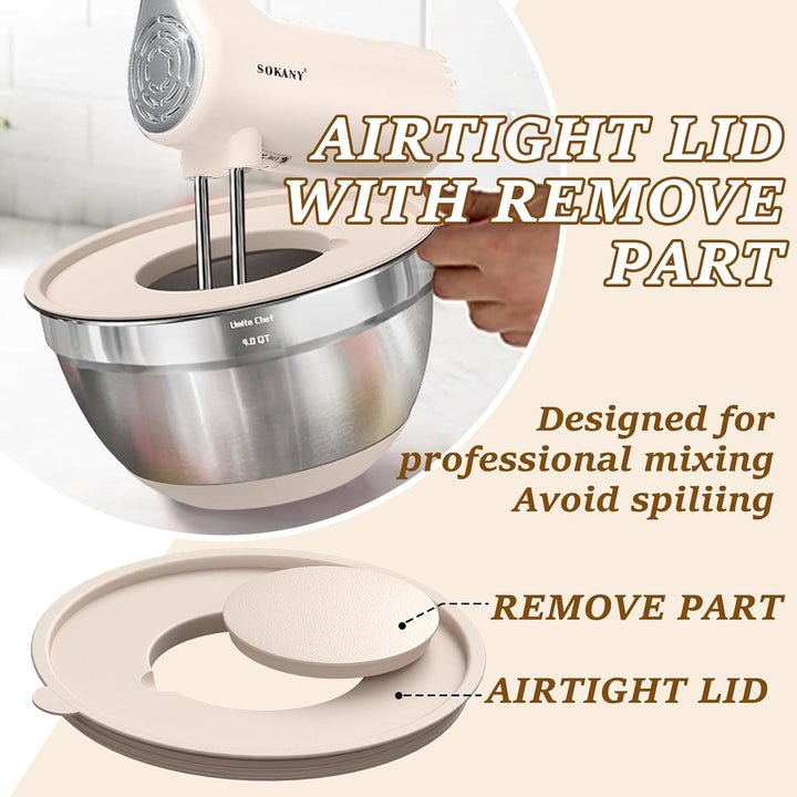 8PCS Stainless Steel Mixing Bowls Set