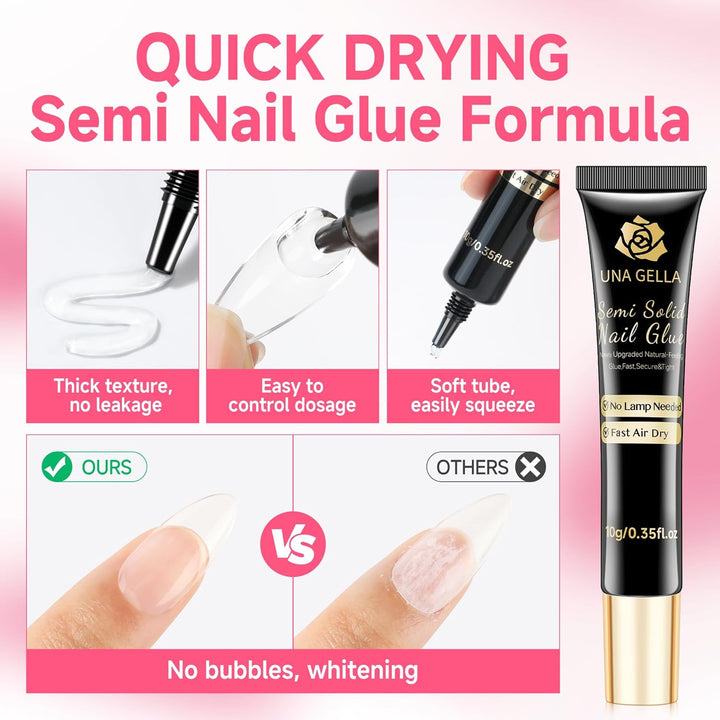 Super Strong Nail Glue Gel Kit 10ml x 2