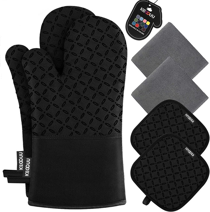 6Pcs Heat-Resistant Oven Mitts & Potholders