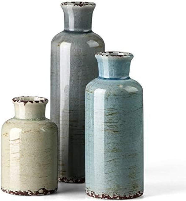3-Piece Ceramic Vase Set for Home Décor