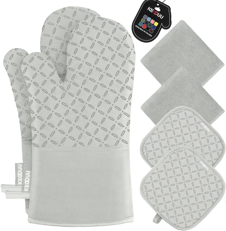 6Pcs Heat-Resistant Oven Mitts & Potholders