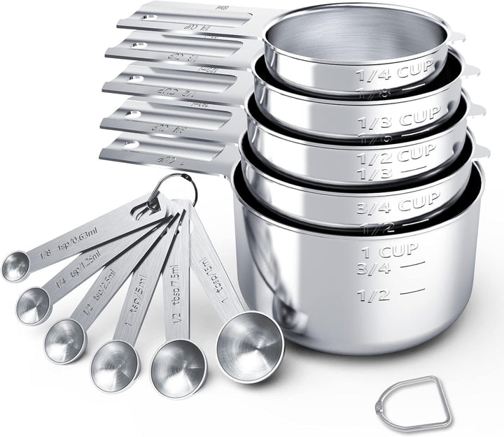 Steel Measuring Cups & Spoons Set (10)