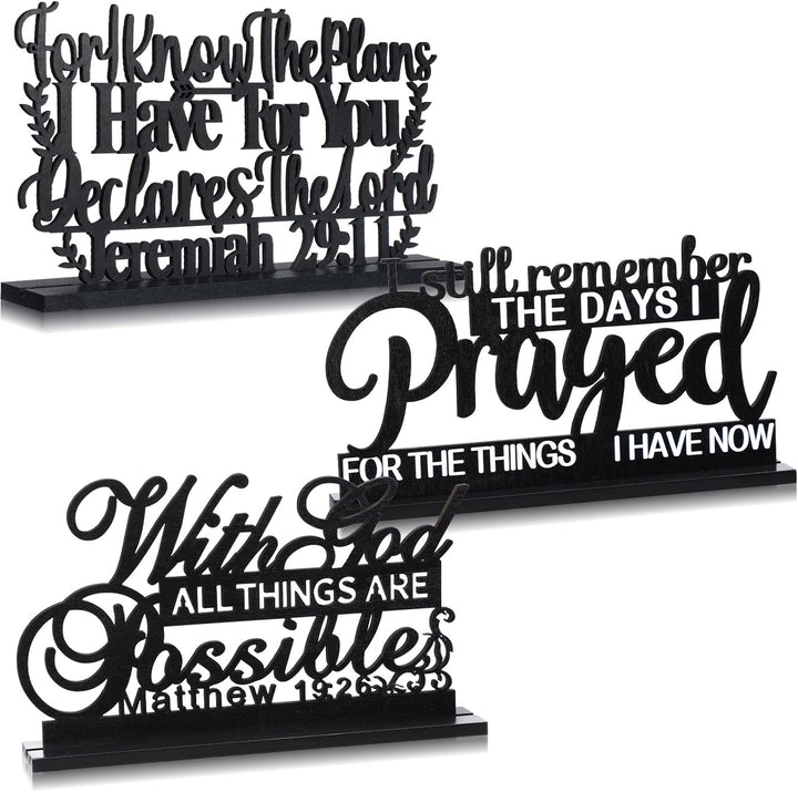 Blessed Faith Wooden Table Decor