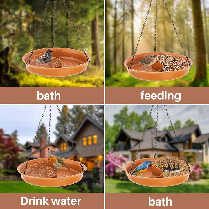 Outdoor Hanging Bird Bath & Feeder
