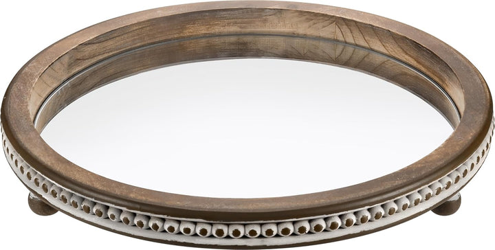 Black Beaded Wooden Tray for Home Decor