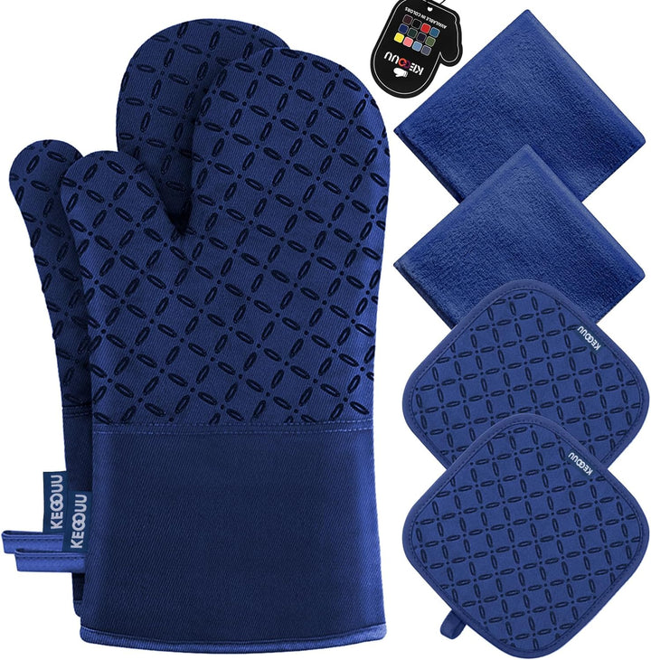 6Pcs Heat-Resistant Oven Mitts & Potholders