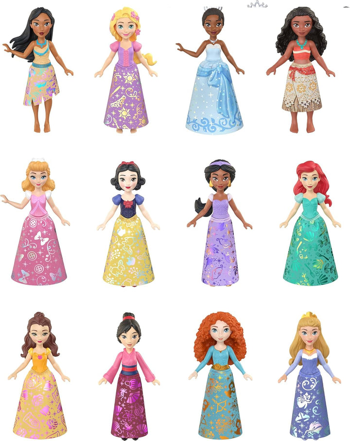 Princess & Friends Set with 5 Posable Small Dolls in Removable Skirts or Pants & 5 Friend Figures, Inspired by the  Movies