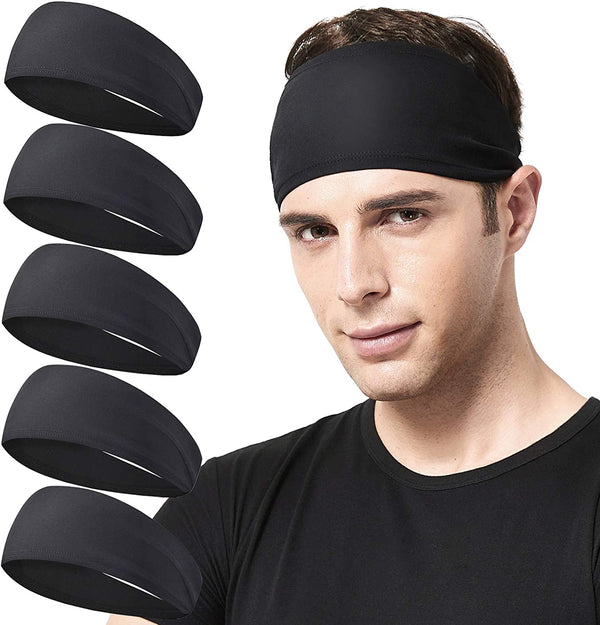 5-Pack Men's Running & Sports Headbands