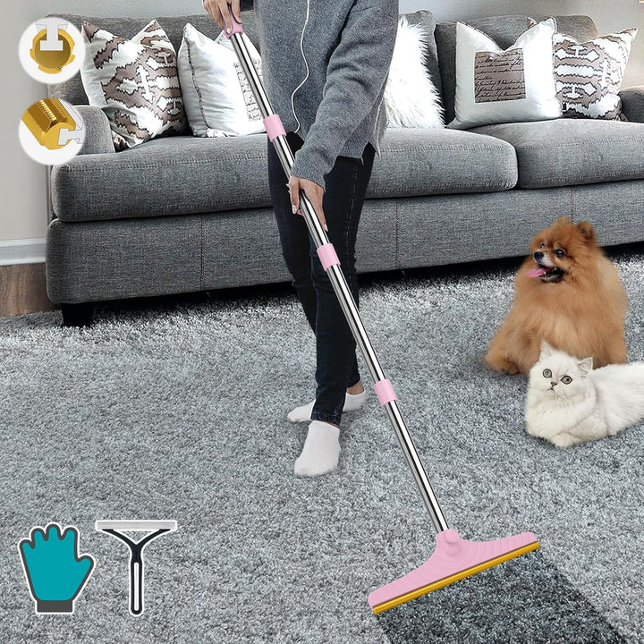 Pet Hair Remover with 60" Adjustable Handle