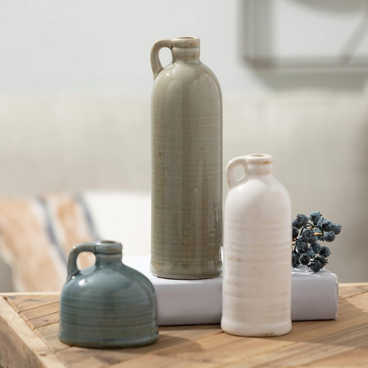 Farmhouse Ceramic Jug Vase Set - Decor