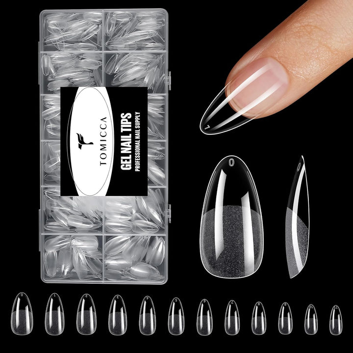 240Pcs Medium Almond Clear Acrylic Tips