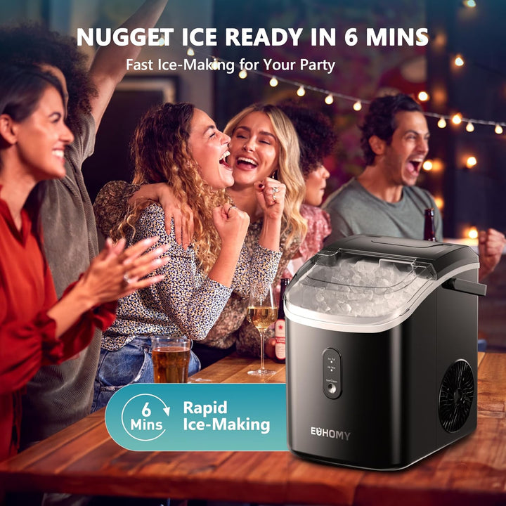 Nugget Ice Maker - 34Lbs/Day Black