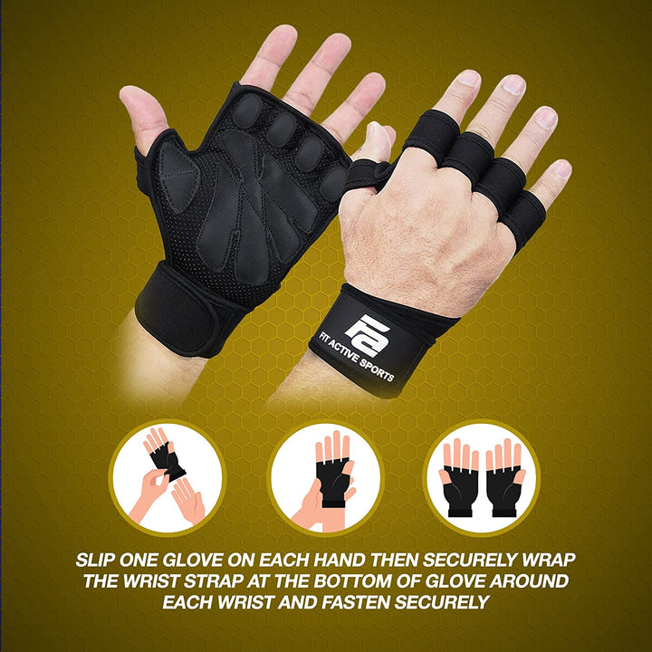 Ventilated Weight Lifting Gloves with Wrist Wraps