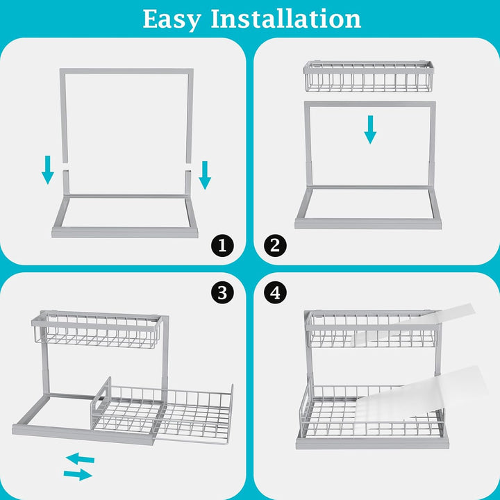 Pull Out Sink Organizer 2-Tier, Grey