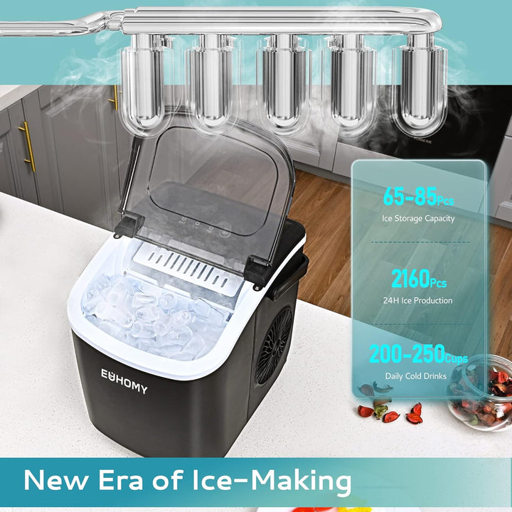 Portable Ice Maker, 26Lbs/24Hrs, Black