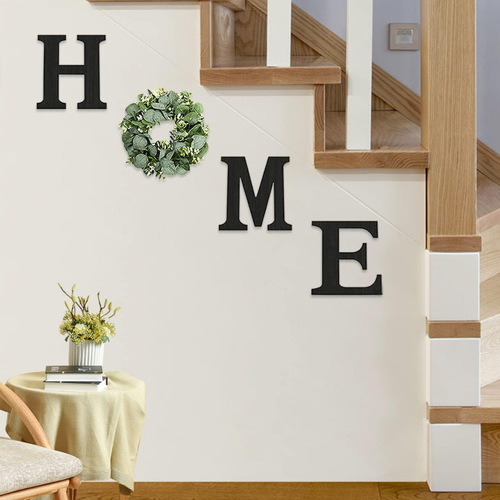 Rustic HOME Sign with Eucalyptus Wreath