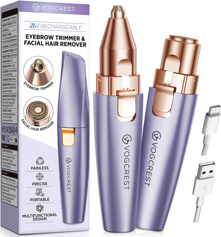2-in-1 Eyebrow & Facial Trimmer - Rose Gold