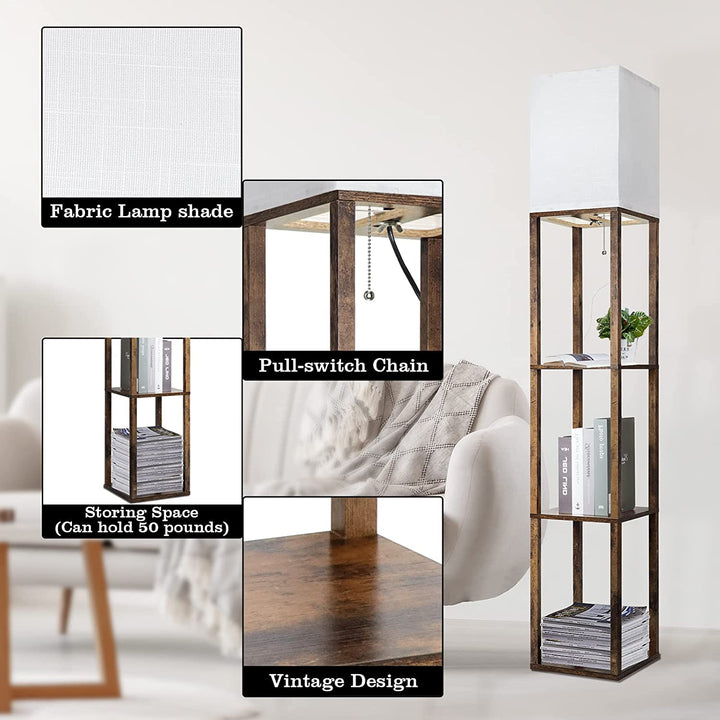 Modern Shelf Floor Lamp with Storage