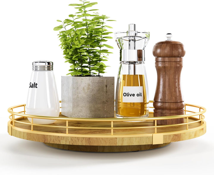 Farmhouse Oak 9" Lazy Susan Organizer