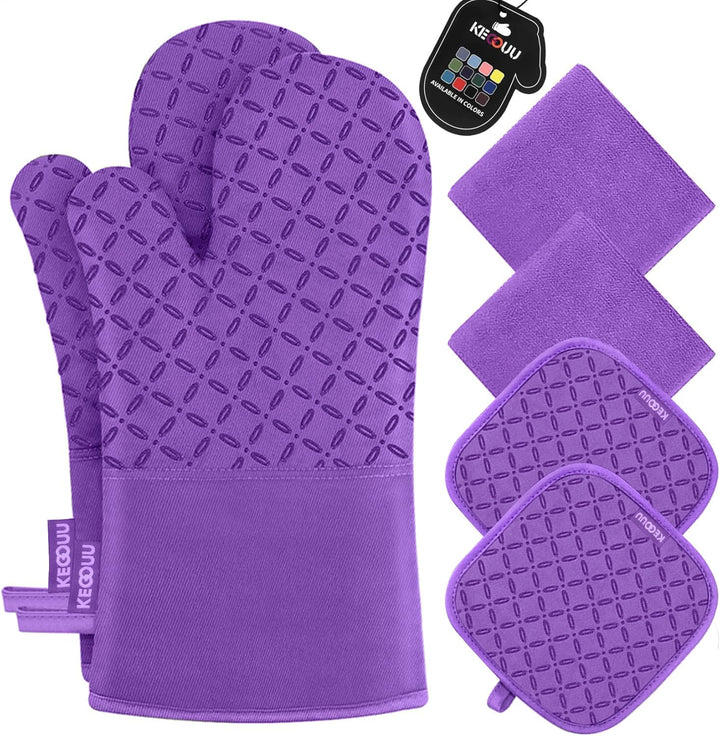 6Pcs Heat-Resistant Oven Mitts & Potholders