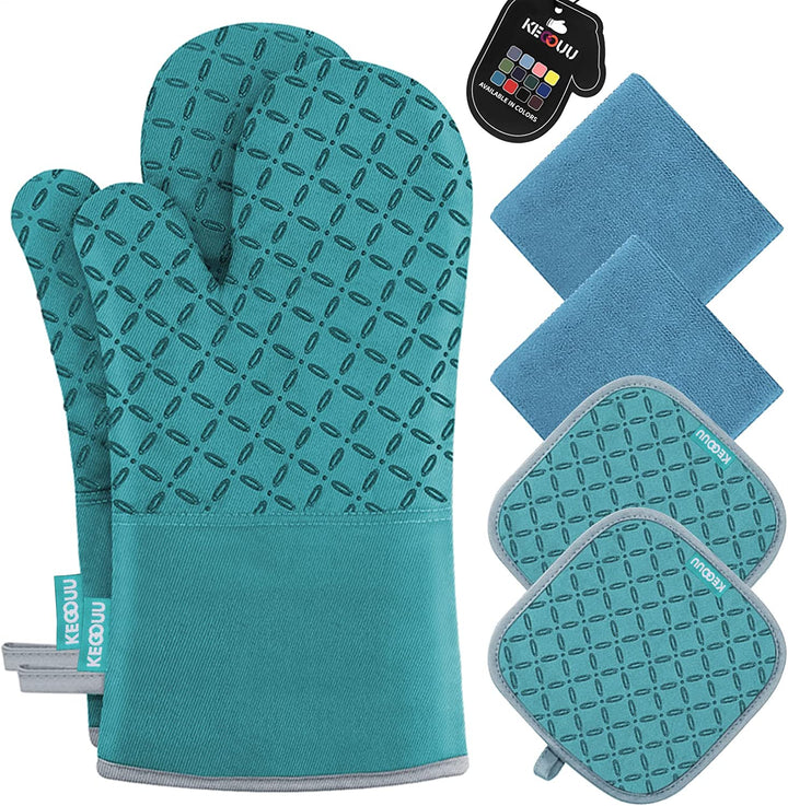 6Pcs Heat-Resistant Oven Mitts & Potholders