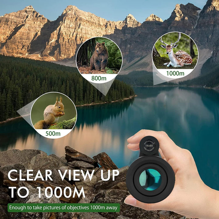 12X60 Monocular Telescope with Smartphone Holder & Upgraded Tripod, High Powered SMC & BAK4 Scope, Birthday Gifts for Men Dad Him Husband Teen, White Elephant Gift, Outdoors Survival Hiking Gear
