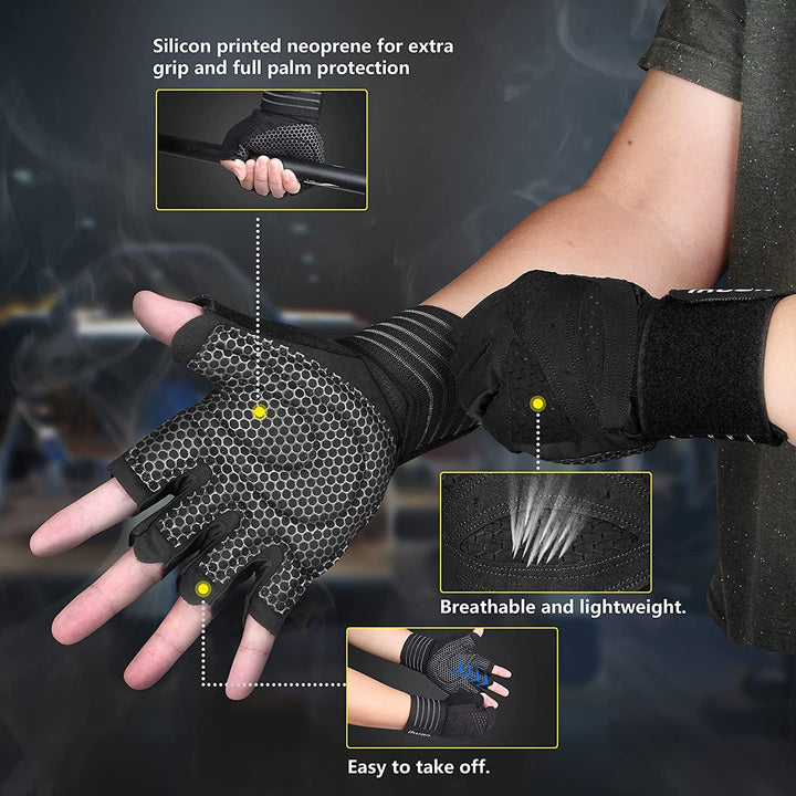 Ventilated Weightlifting Gloves with Wrist Wrap