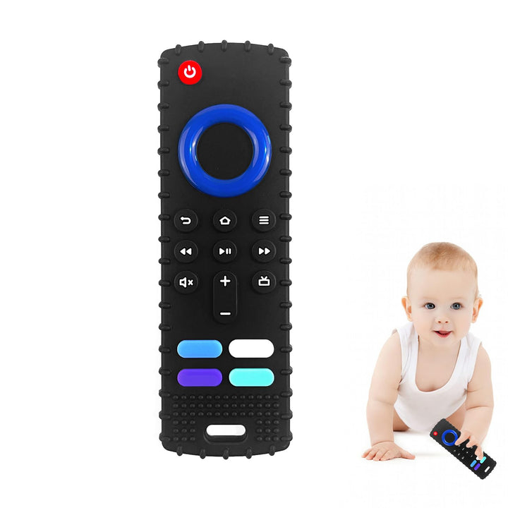 2Pcs Silicone Teething Toys, Remote Control Shape Teethers for Babies Remote Teething Toys, Silicone TV Remote Teether BPA Free/Refrigerator Safe