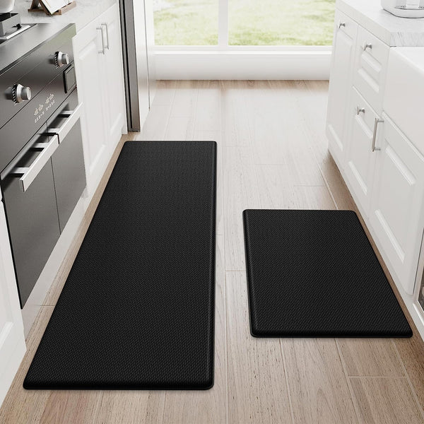 Anti-Fatigue Kitchen Mats Set, 2PCS, Black