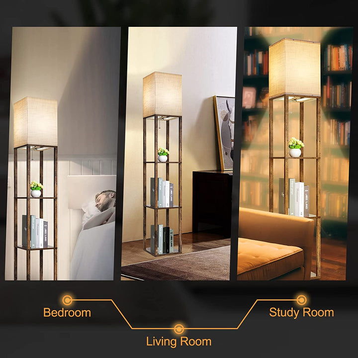 Modern Shelf Floor Lamp with Storage