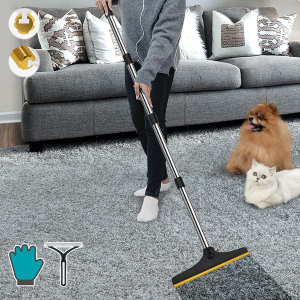 Pet Hair Remover with 60" Adjustable Handle