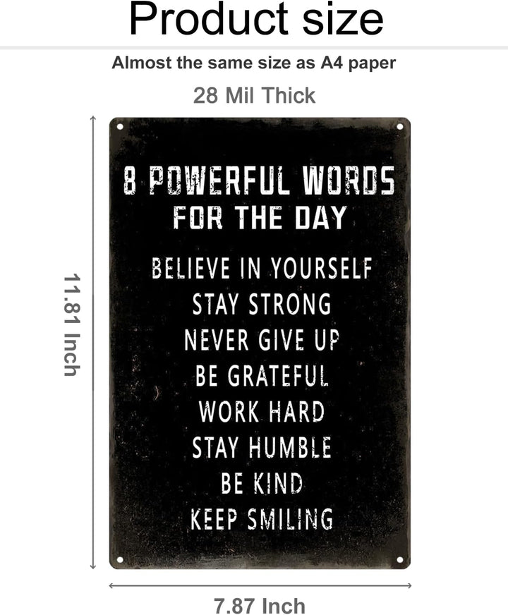 Motivational Metal Wall Sign 8x12