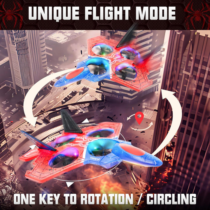 Drones for Kids | 2.4GHZ RC Plane, Spider Toys for Boys, Remote Control Spider, 6-Axis Gyro Remote Control Airplane, RC Helicopter, 360° Flip Fighter Jet Toy, Toys for Ages 8-13