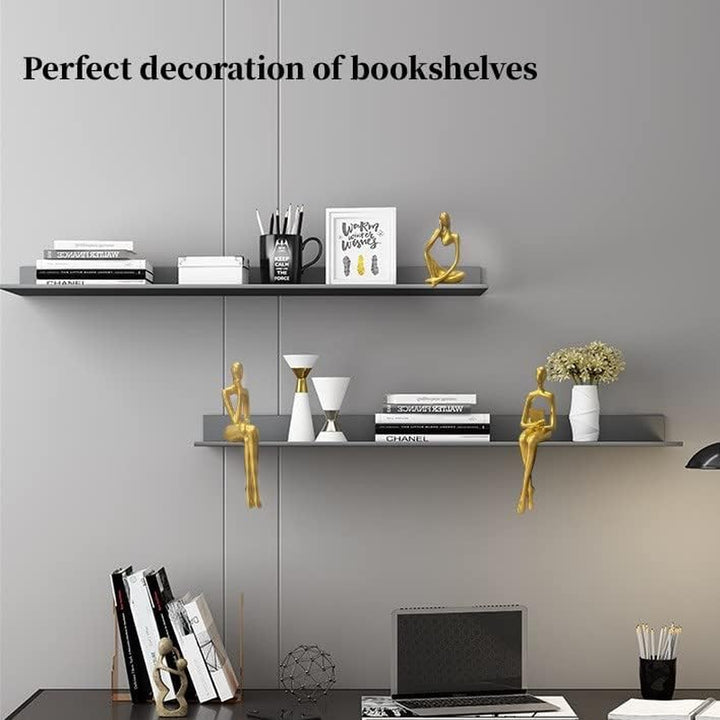 Gold Thinker Statue Set of 3 - Modern Decor