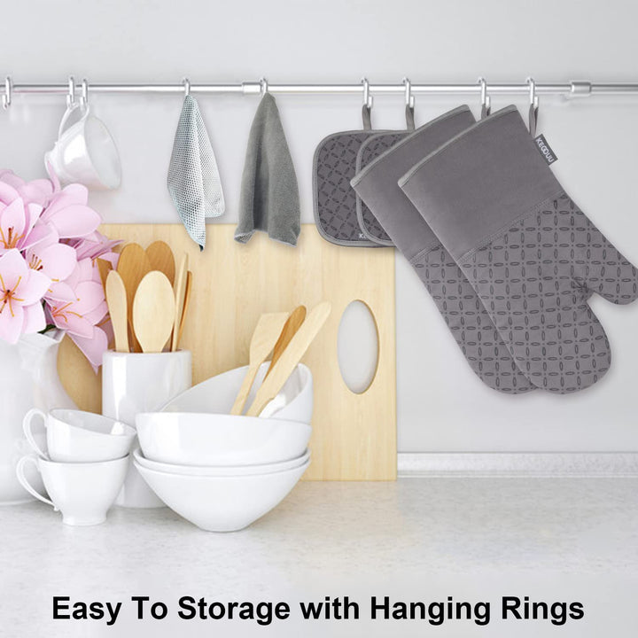 6Pcs Heat-Resistant Oven Mitts & Potholders