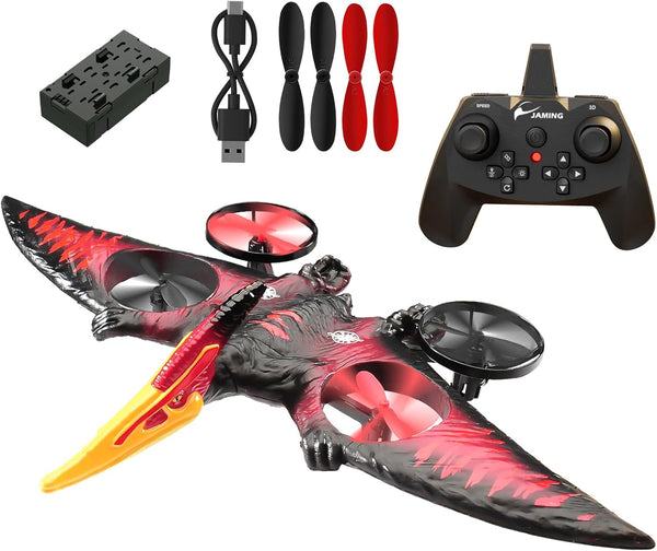 Pterodactyl Dinosaur Toys Drone for Kids,Dragon Remote Control Airplane,Flying Toys Birthday Gifts for 8-12 Year Old Boys,Rc Plane for Kids 8-12 （Red）