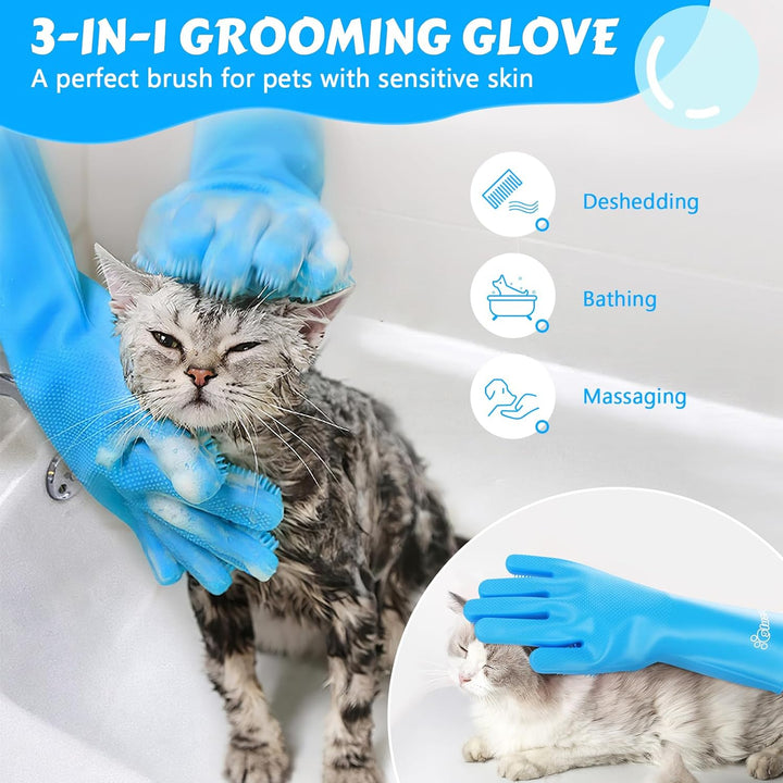 Heat-Resistant Pet Grooming Gloves