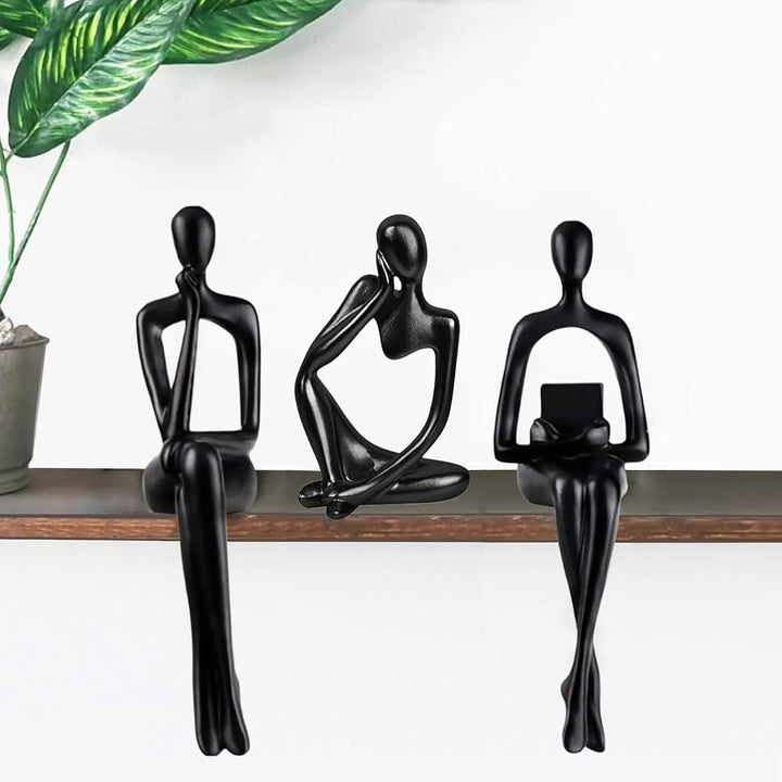 Gold Thinker Statue Set of 3 - Modern Decor